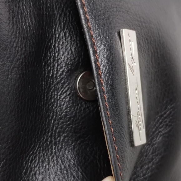 Etienne Aigner Large Satchel Shoulder Bag Black Leather with Keychain - Picture 4 of 16